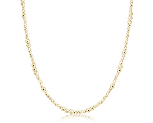 17" CHOKER BEADED - HOPE UNWRITTEN GOLD 3MM