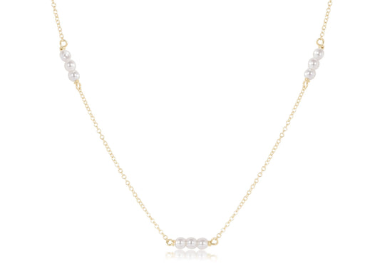 15" CHOKER JOY SIMPLICITY CHAIN GOLD - PEARL 3MM