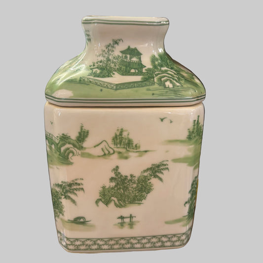 Cover Green Chinoiserie Porcelain Tissue Box