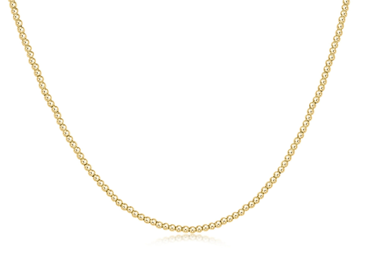 15" CHOKER BEADED - CLASSIC GOLD 2MM