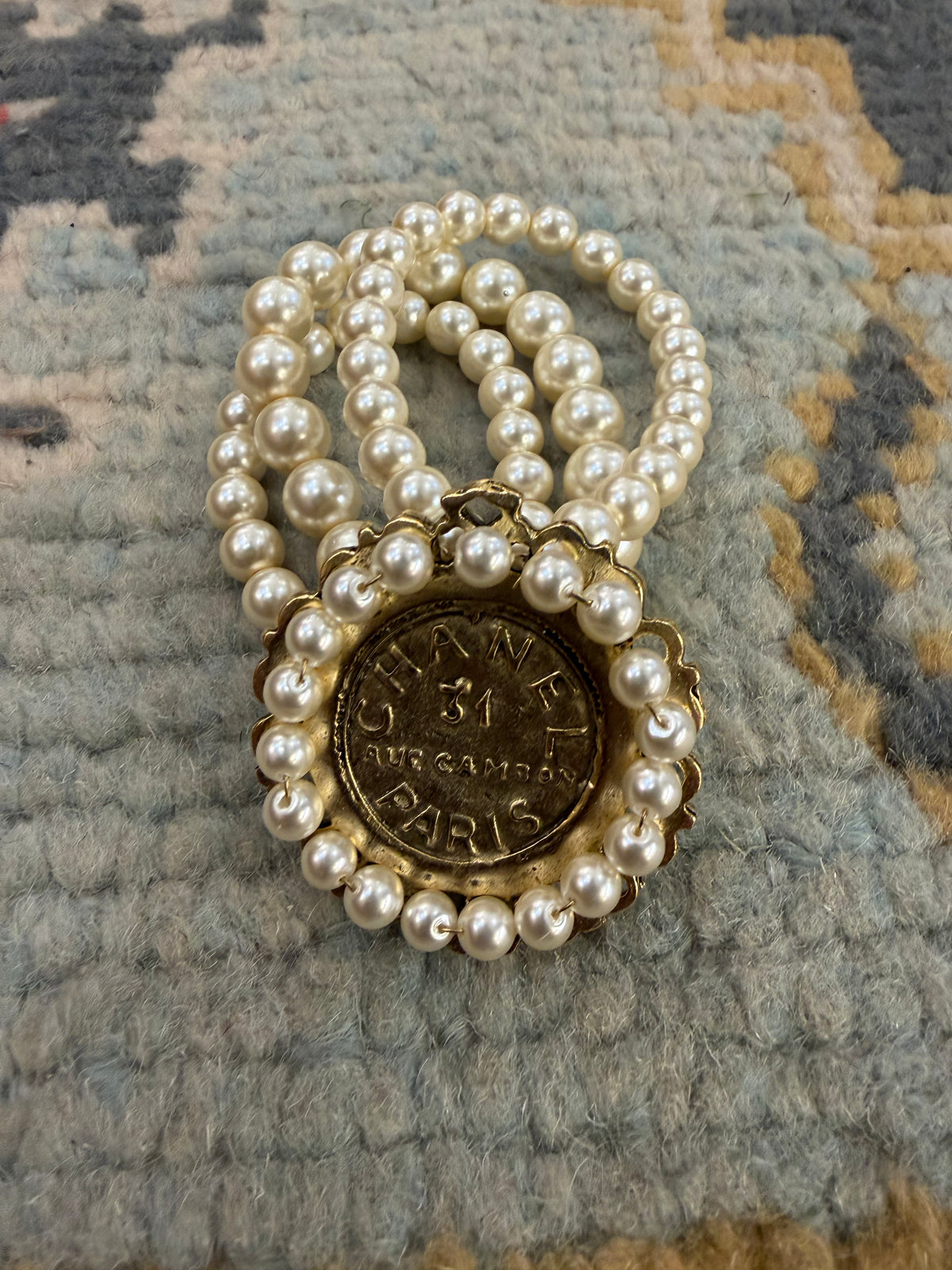 Chanel Inspired Pearl Stretch Bracelet