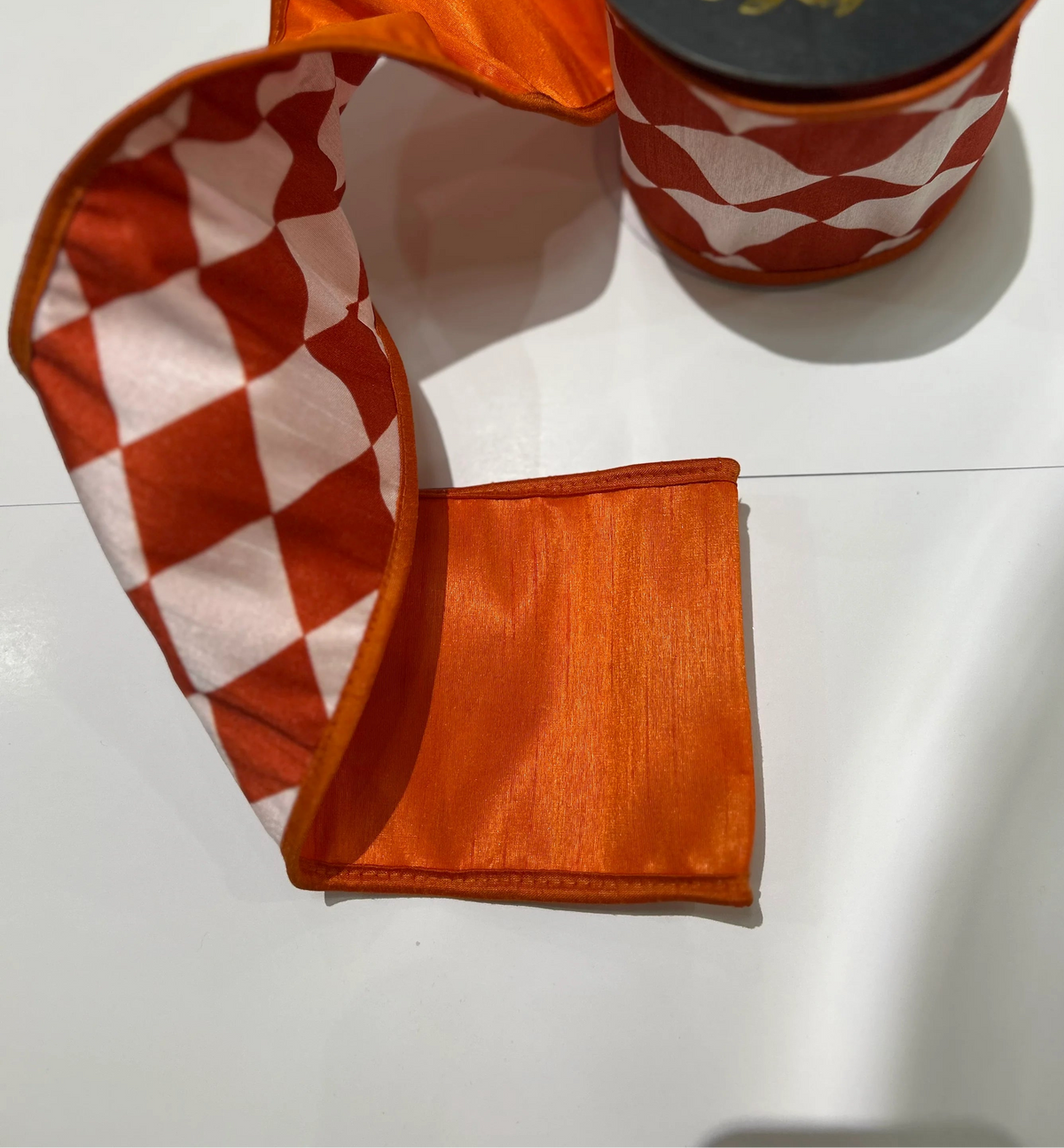 JME Harlequin Splash Piping Orange Ribbon