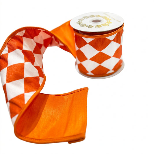 JME Harlequin Splash Piping Orange Ribbon