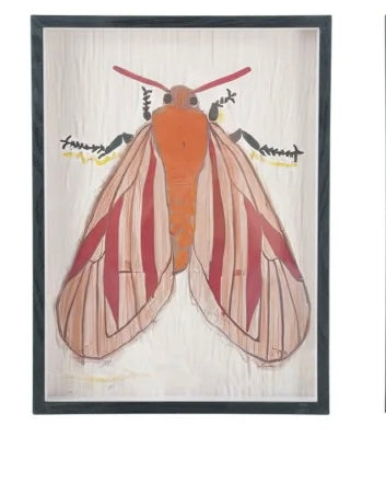 MDF Framed Acrylic Wall Decor with Moth, 6 Styles