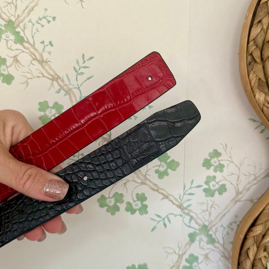 Cesoli Reversible Leather Belt, Black & Red