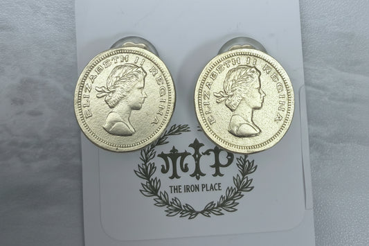 Gold Silhouette Coin Earrings(Clip on)
