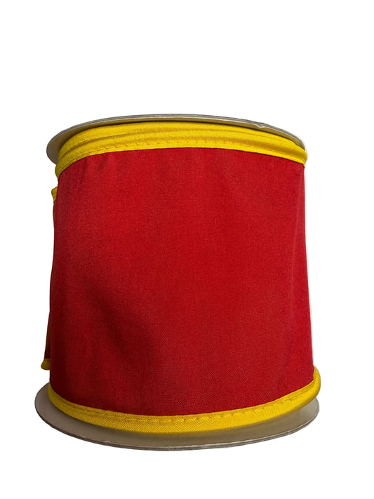 JME Tafetta DBL Dupion Piping Ribbon- Red/Mustard/Orange