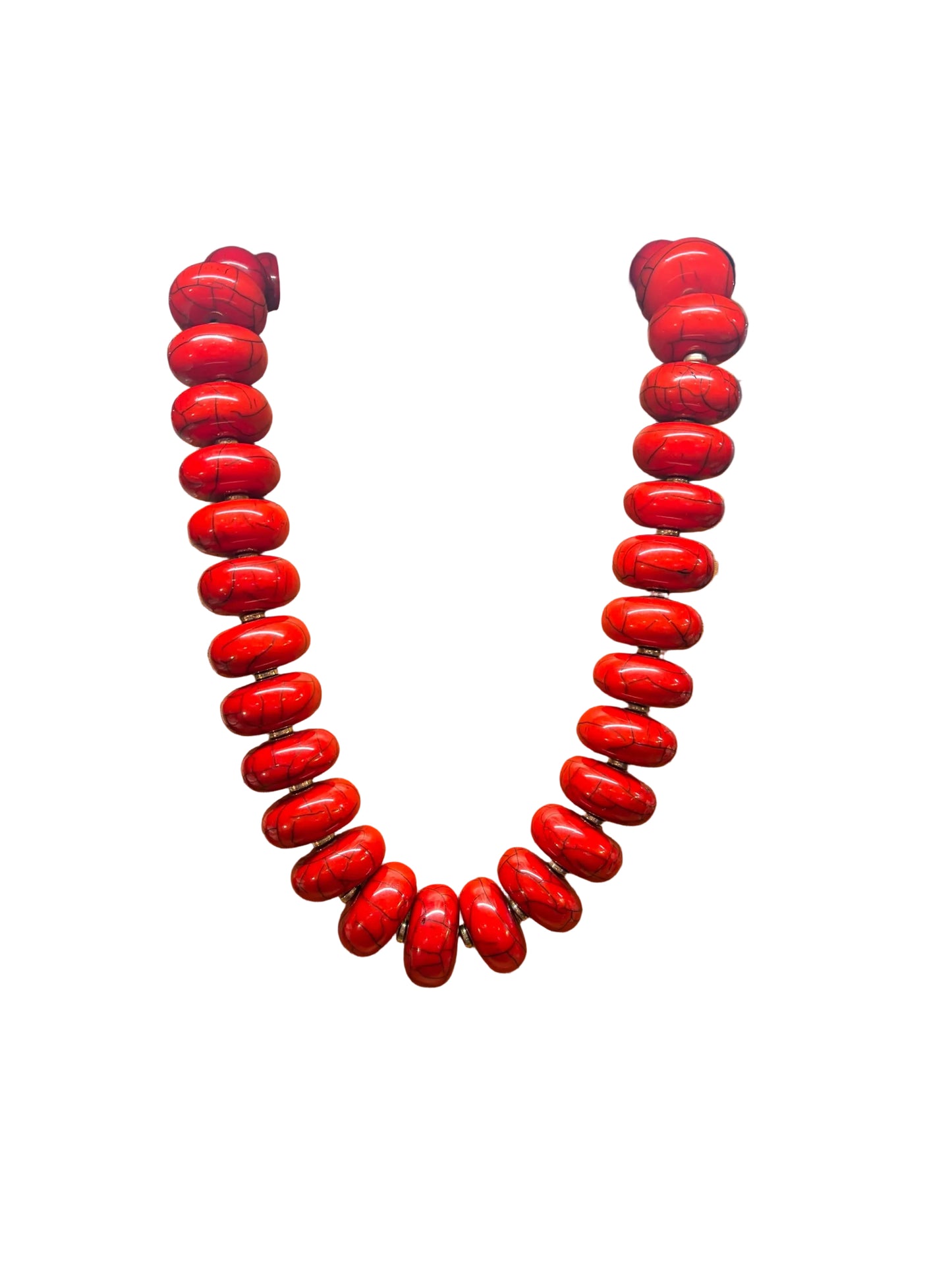 Horn Clasp Red Natural Stone Necklace