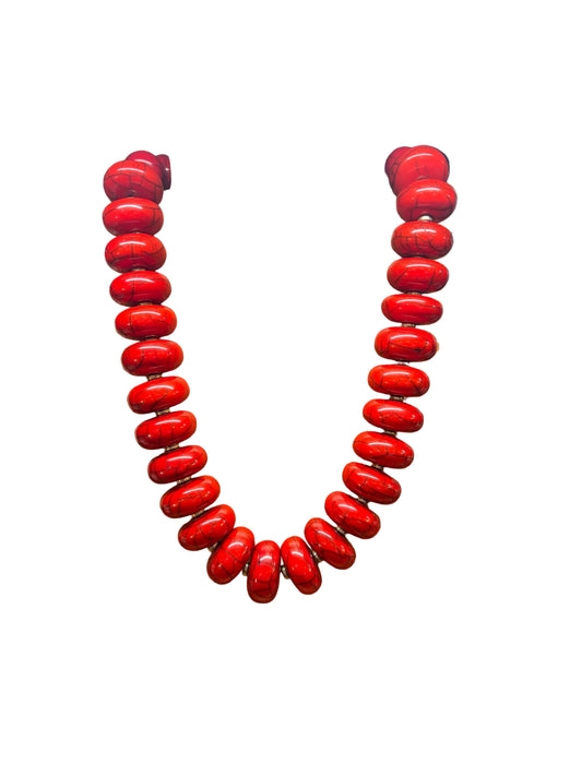 Horn Clasp Red Natural Stone Necklace
