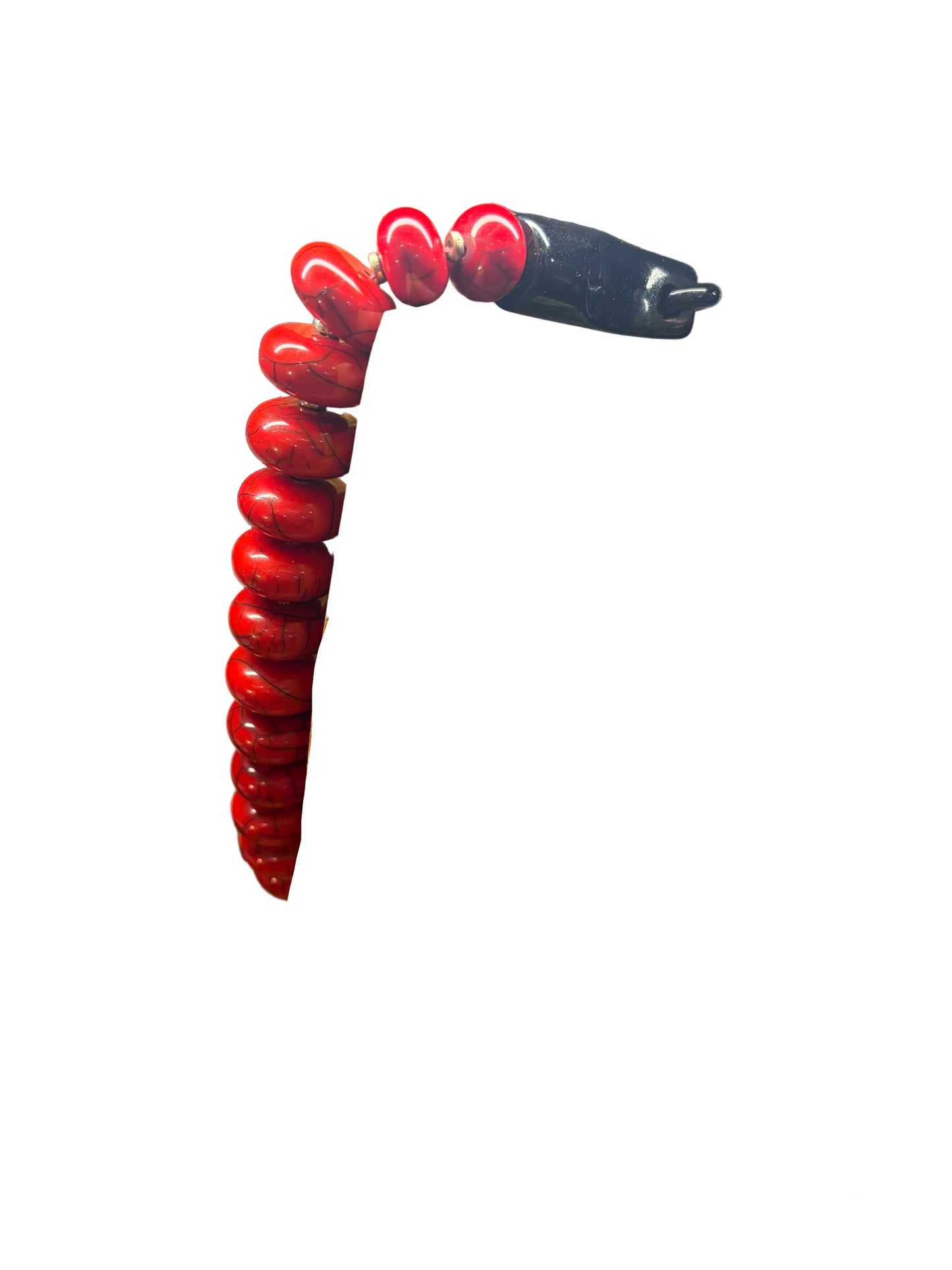 Horn Clasp Red Natural Stone Necklace