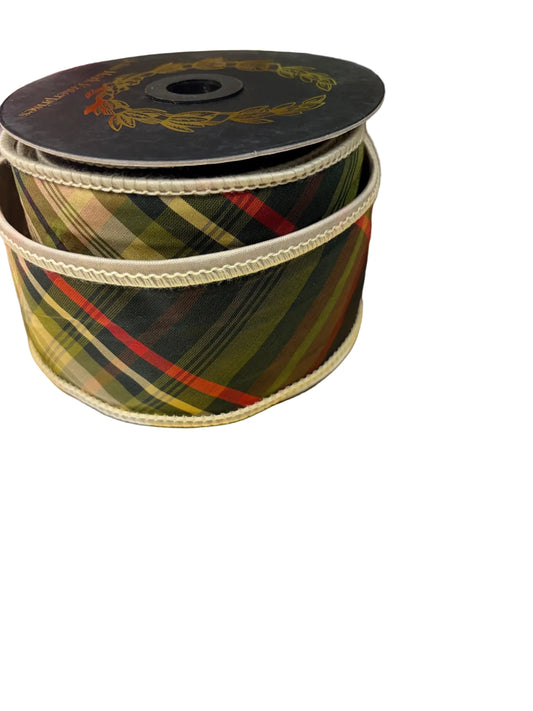 JME Huntington Plaid Tafetta Ribbon 2.5