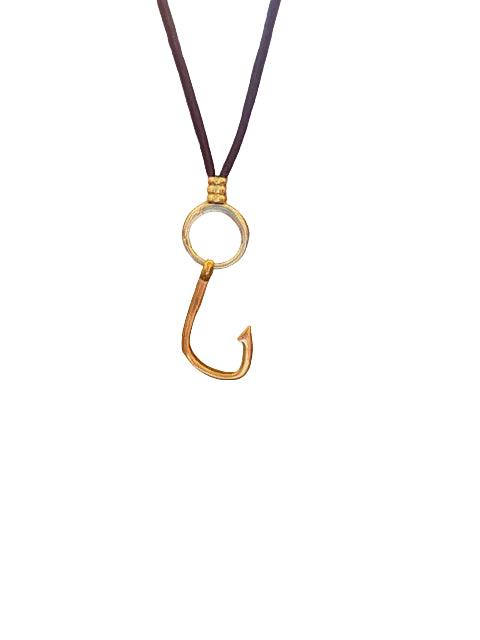 Gold Fishing Hook Charm