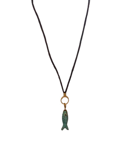 Turquoise Gemstone Fish Charm
