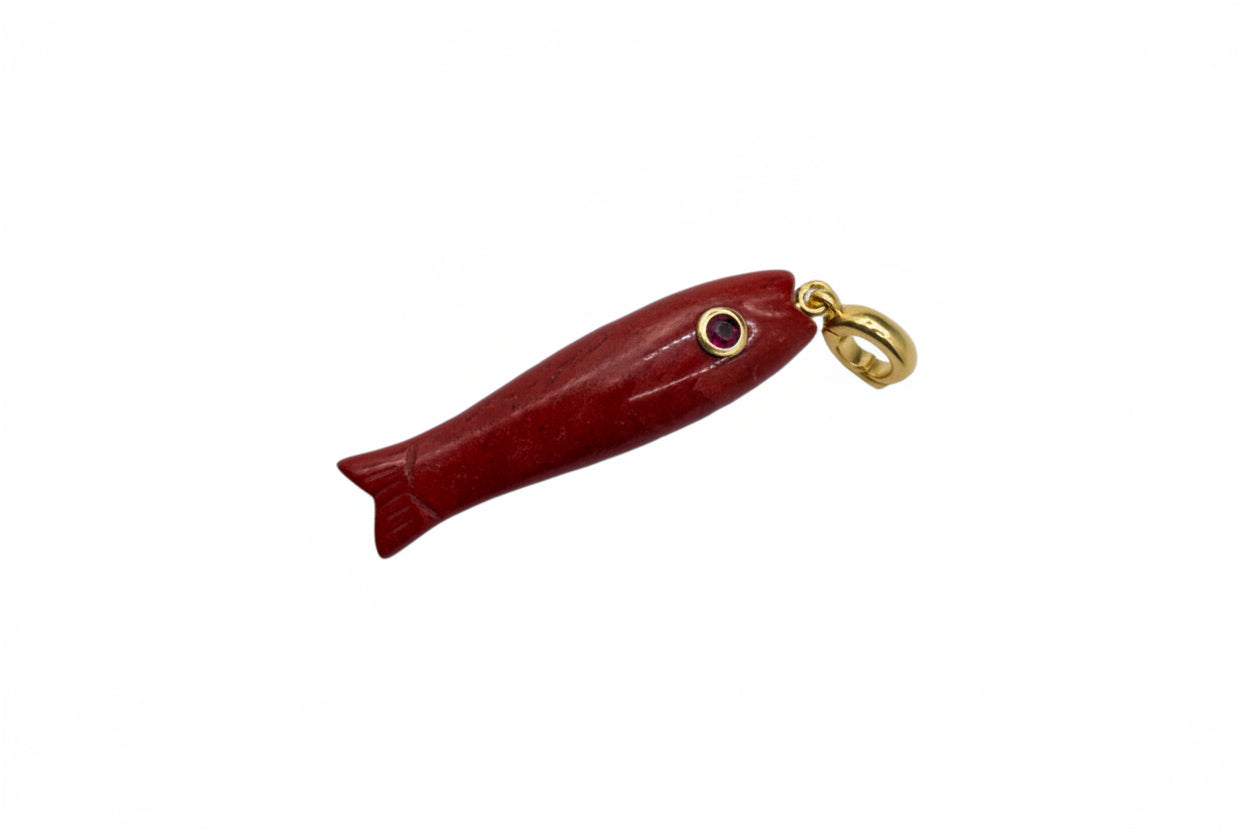 Red Jasper Fish Gemstone Charm