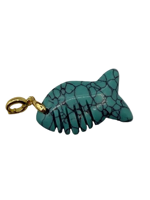 Turquoise XL Gemstone Fish Charm