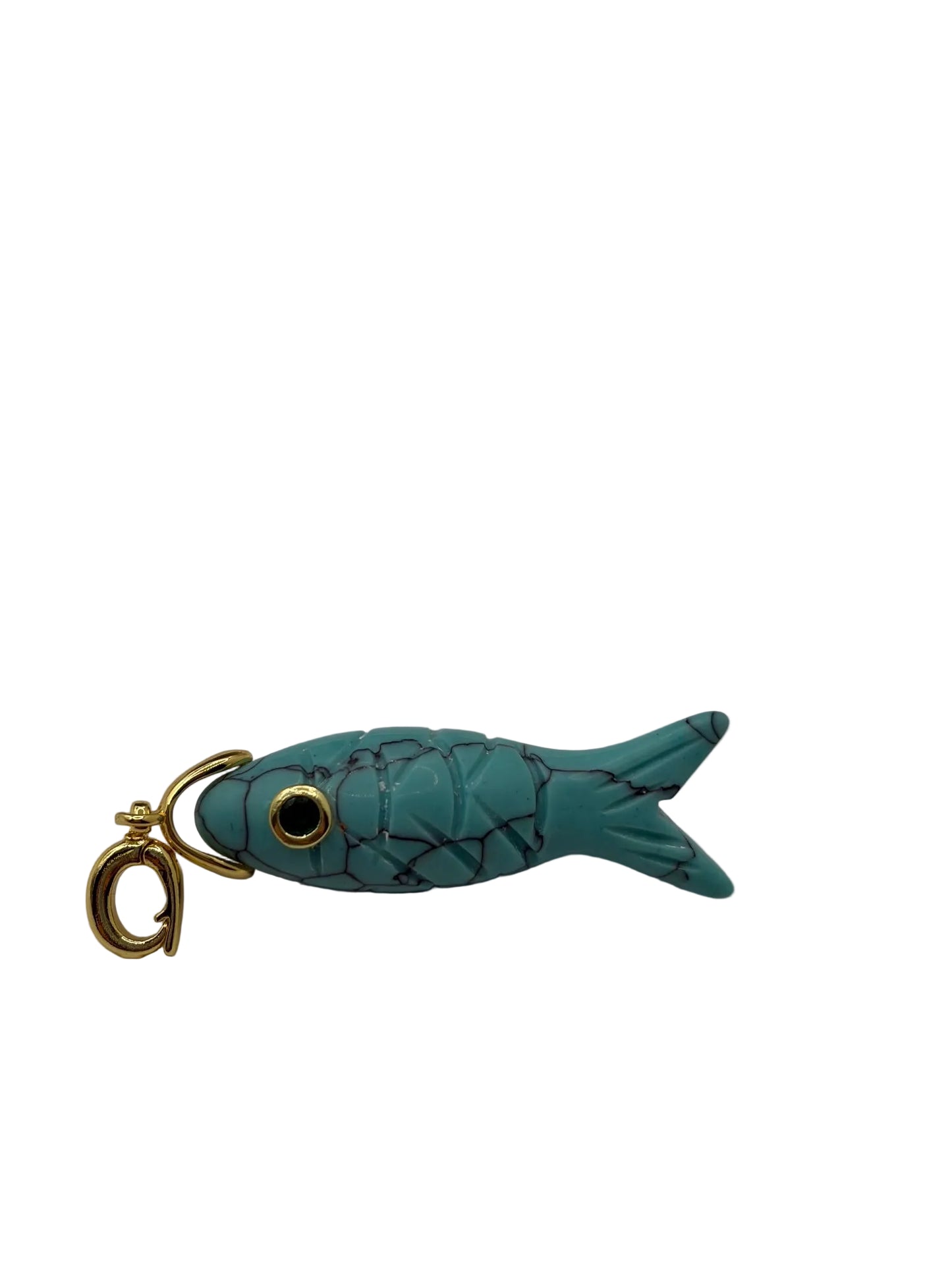 Turquoise Gemstone Fish Charm