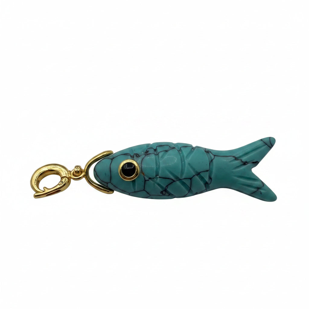 Turquoise Gemstone Fish Charm