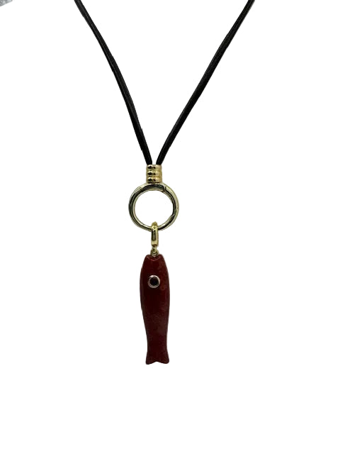 Red Jasper Fish Gemstone Charm