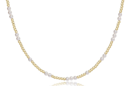 17" CHOKER BEADED - HOPE UNWRITTEN PEARL 3MM