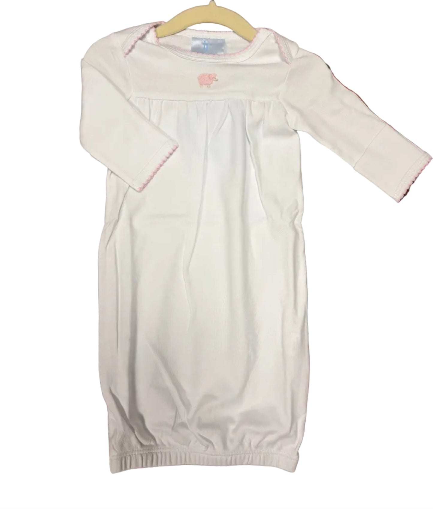 Little English Pinpoint Gown-Pink Sheep Newborn