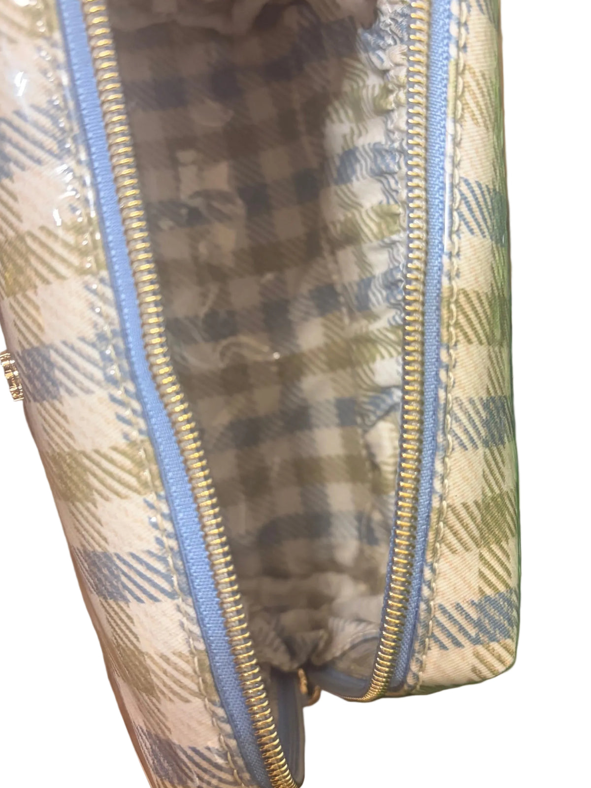 Cosmetic Pouch Gingham Blue