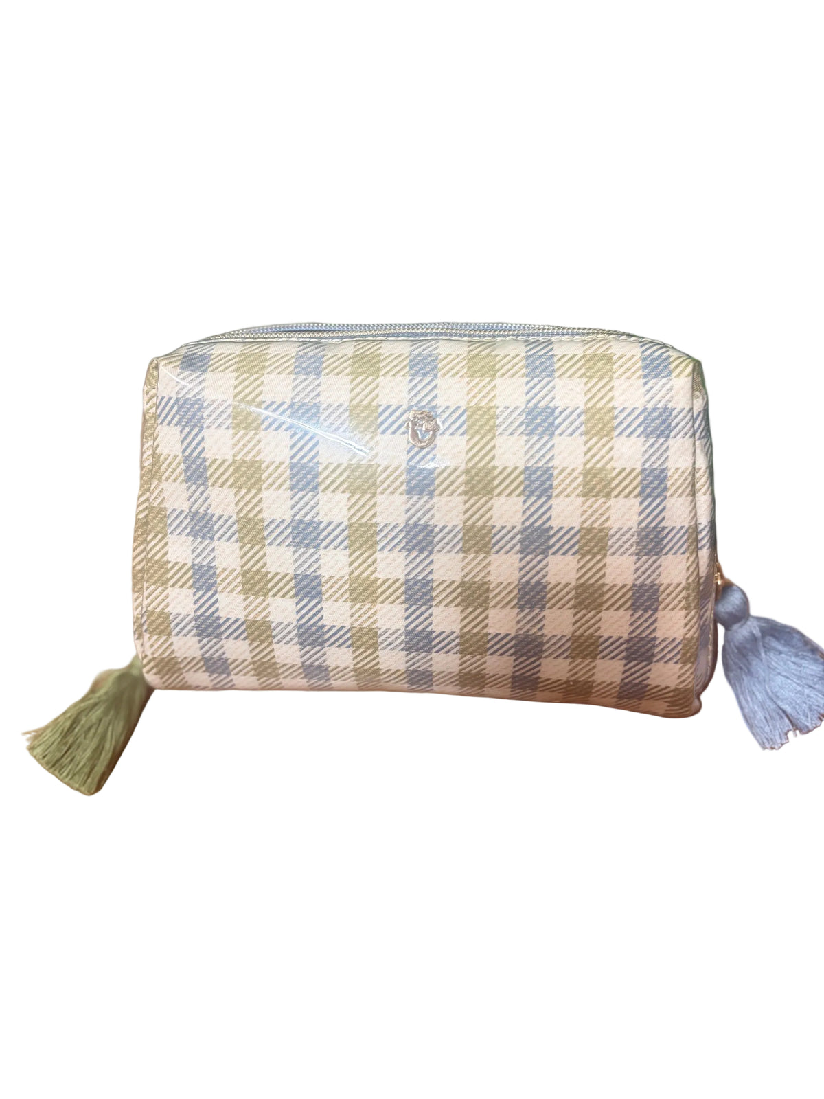 Cosmetic Pouch Gingham Blue