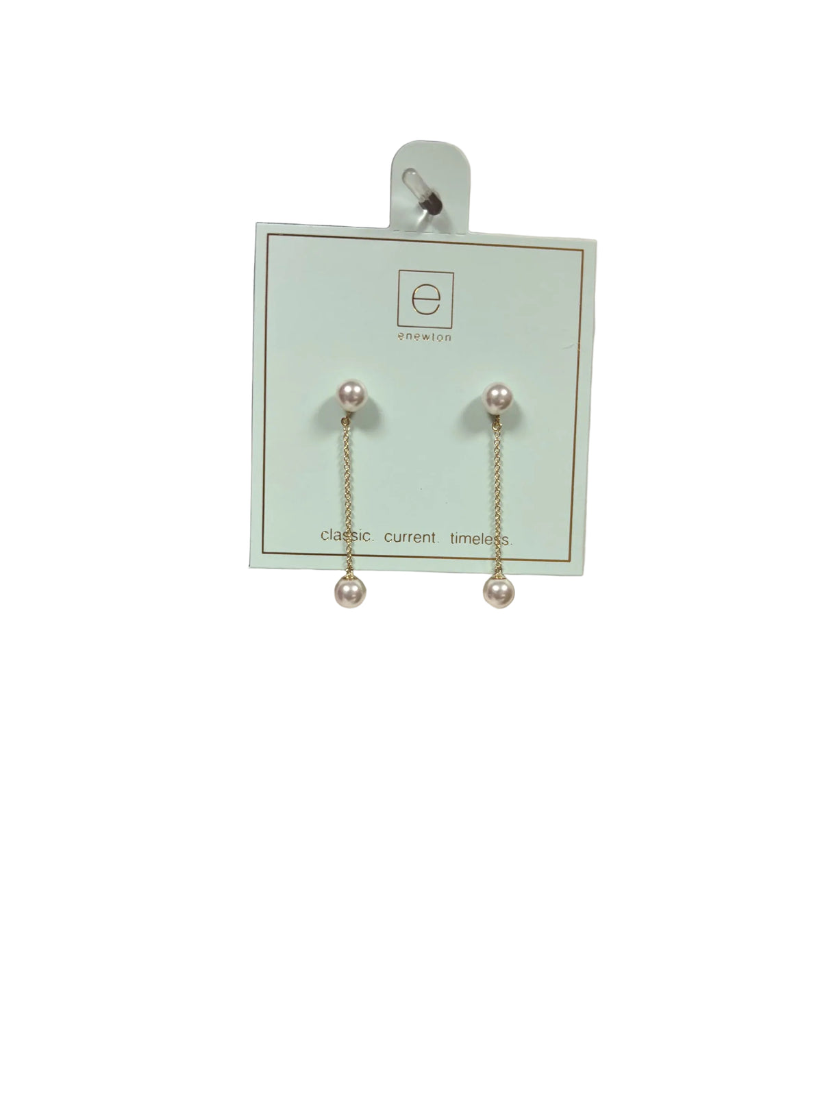 Simplicity Chain Gold Drop Pearl 6mm Earrings