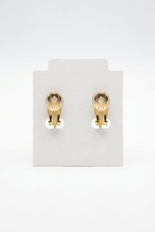 Gold Cased Green Dome Earrings