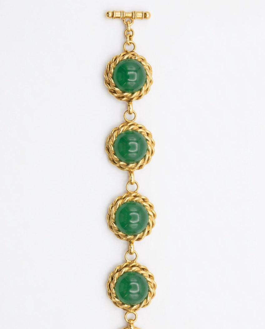 Gold & Green Braided Bracelet