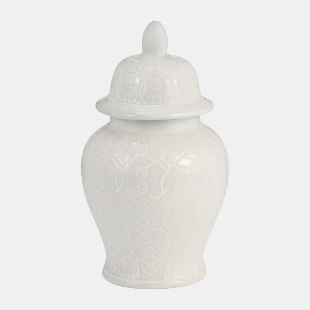 10" Ivory Temple Jar