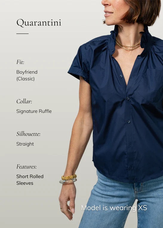 KMJ Quarantini Chambray Blouse in Blue