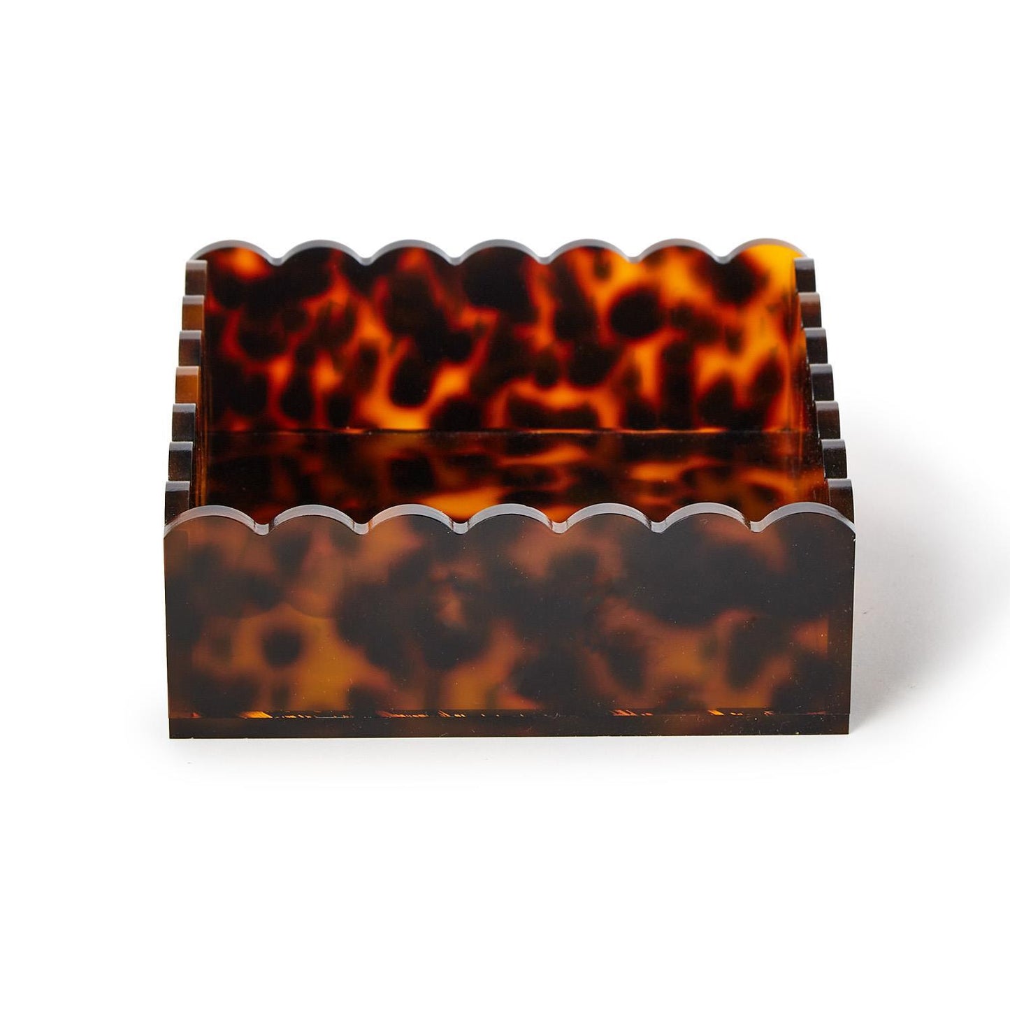 Tortoise Scalloped Edge Cocktail Napkin Holder
