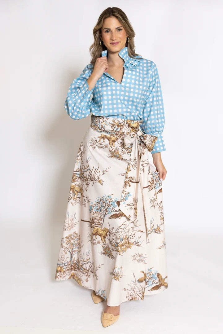 Blue Gingham Harper Estate Top