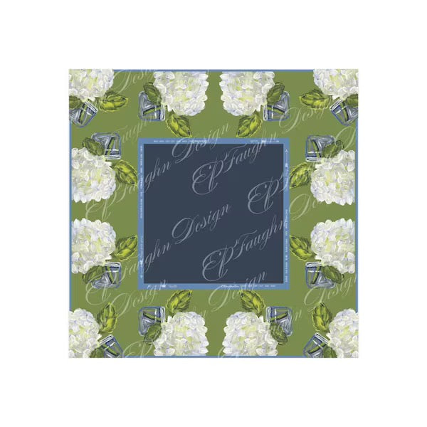 Green Hydrangea Mahjong Mat