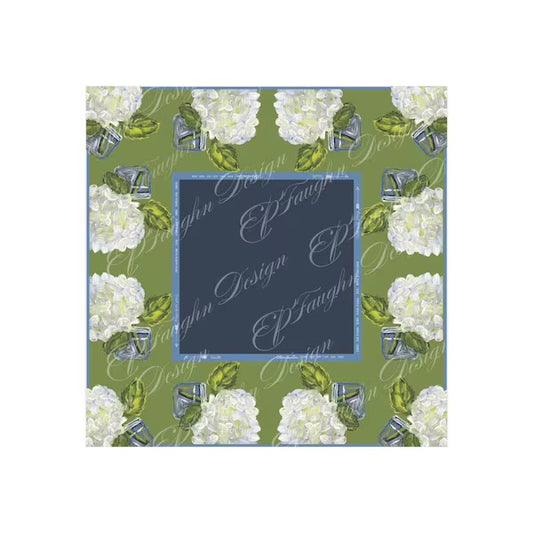 Green Hydrangea Mahjong Mat