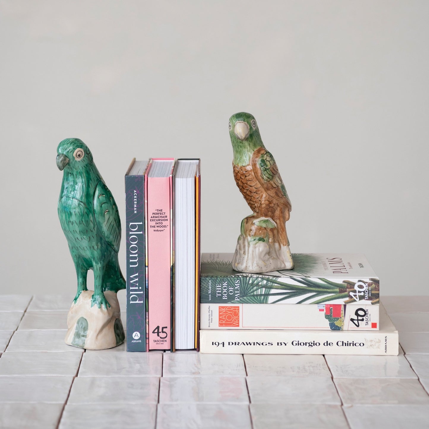 Hand-Painted Stoneware Vintage Parrot
