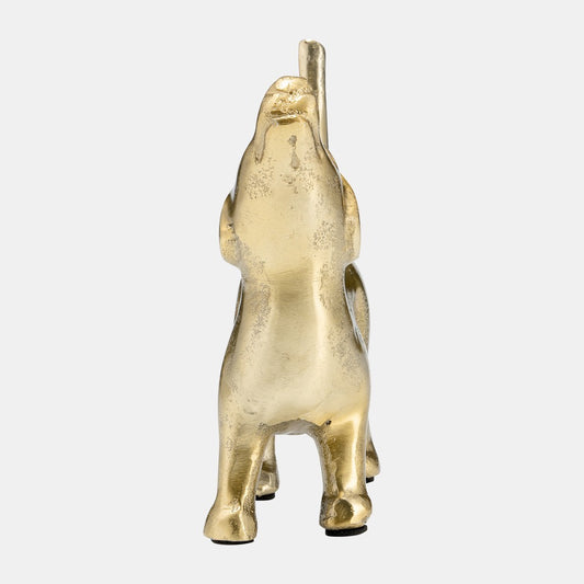 Metal, Deco Howling Dog, Gold