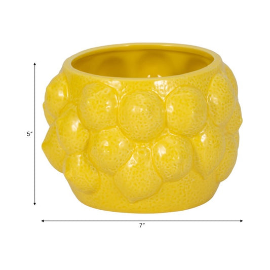 7" Lemon Flower Pot
