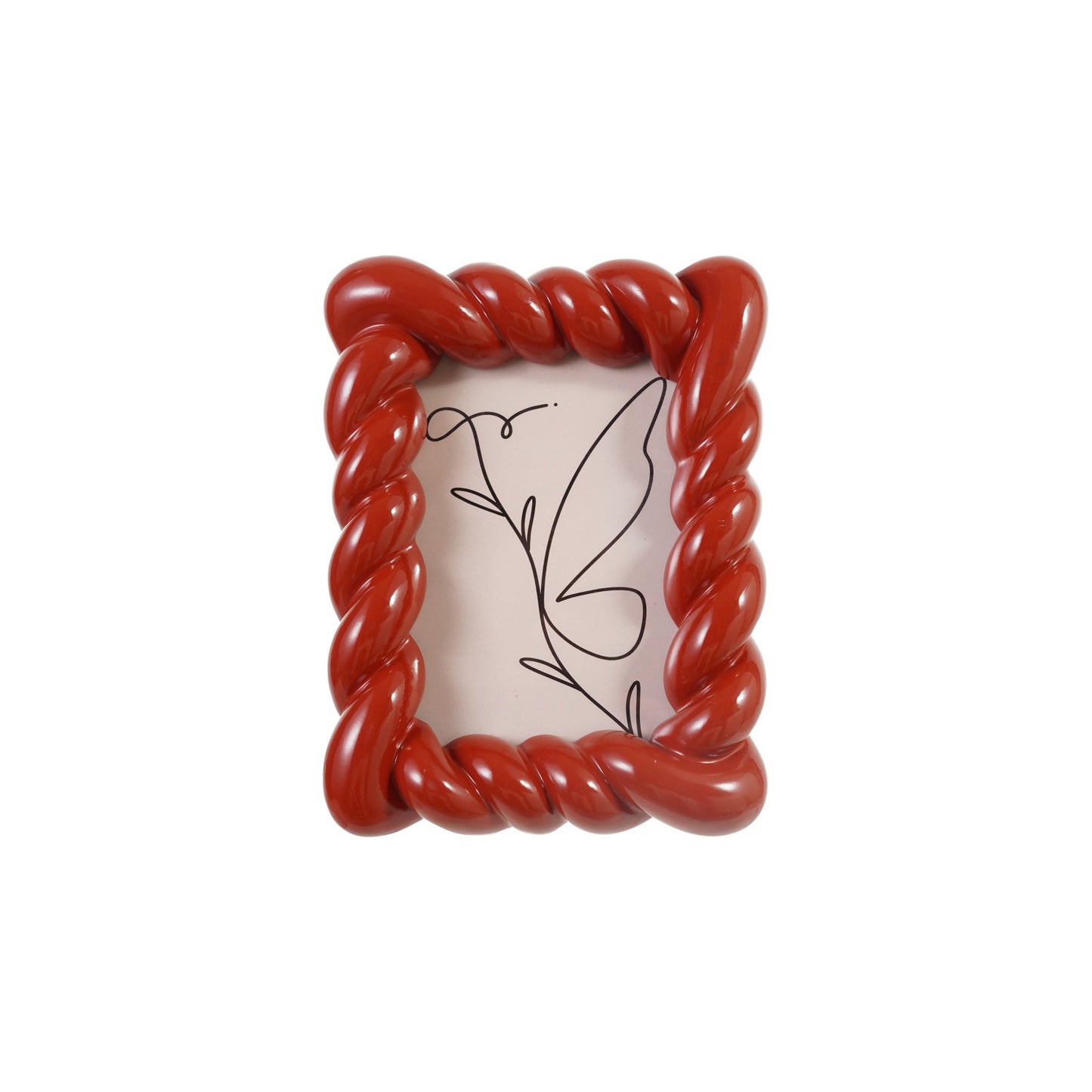Red Orange Resin Twisted Photo Frame