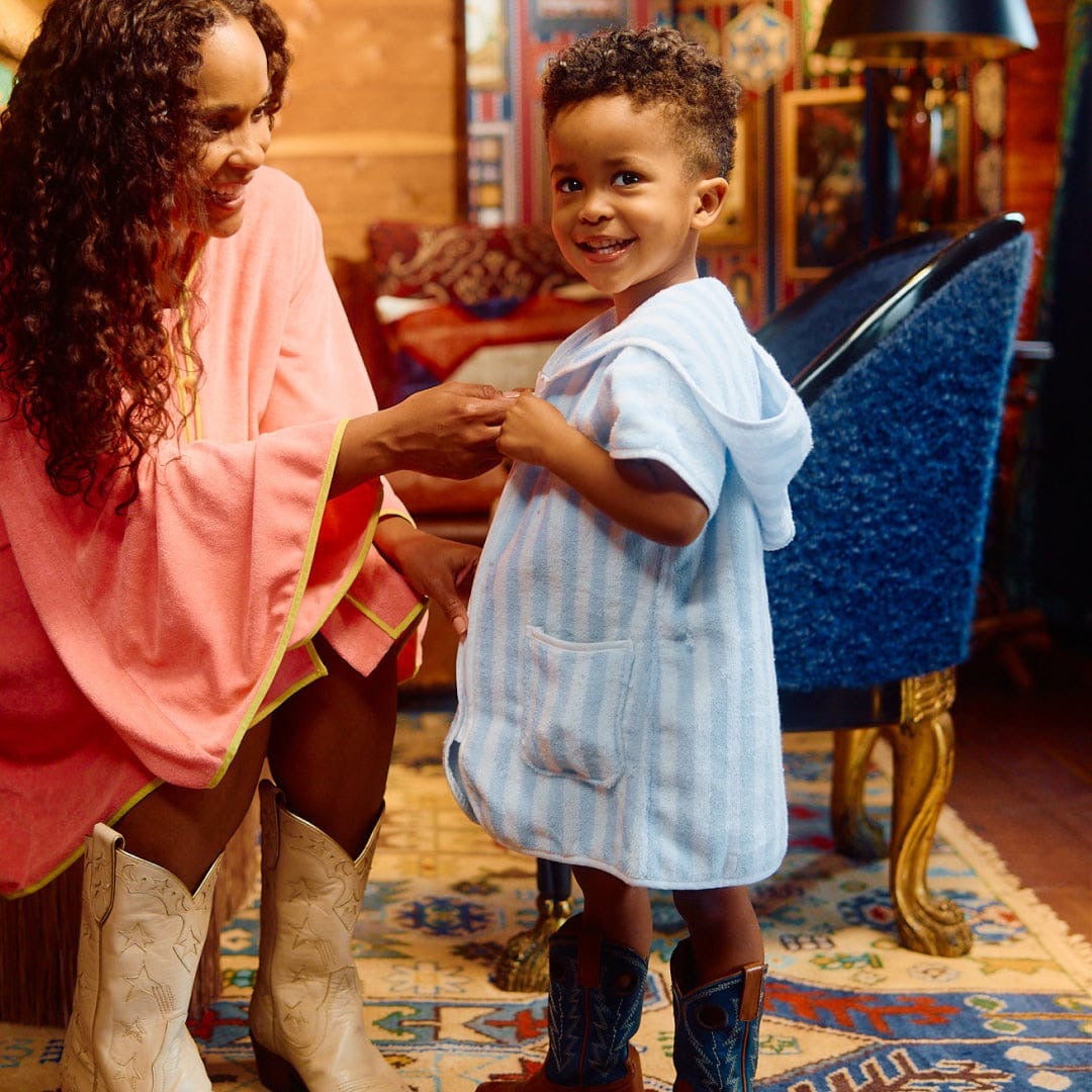 Weezie Kids' Cover Up-Light Blue Stripe
