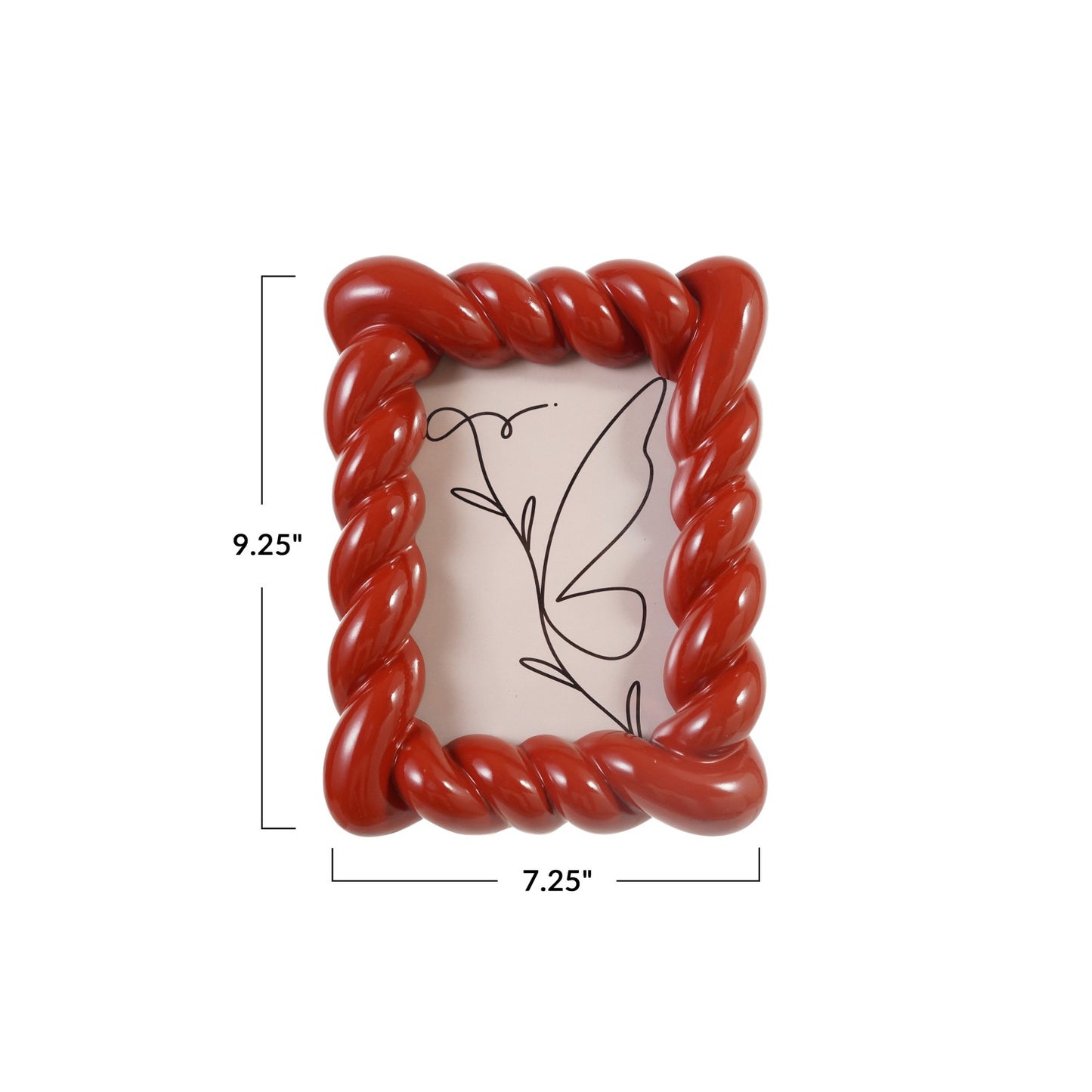 Red Orange Resin Twisted Photo Frame