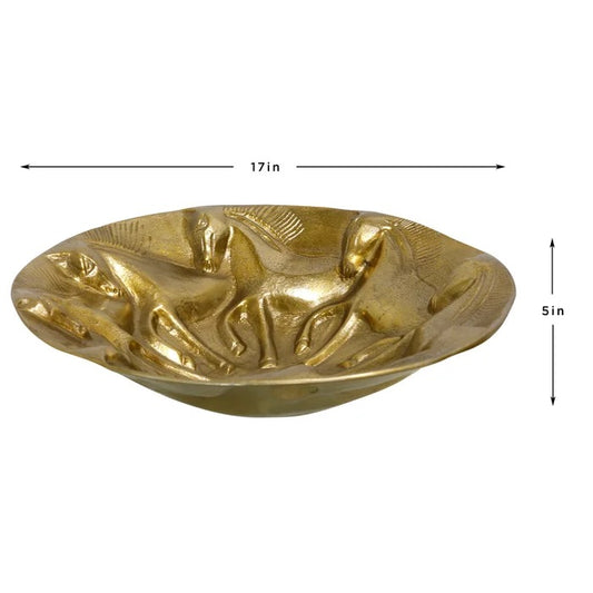 Gold Horse Motif Bowl