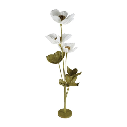 Paper Flowers w/ Stand in Creamy White (Small)