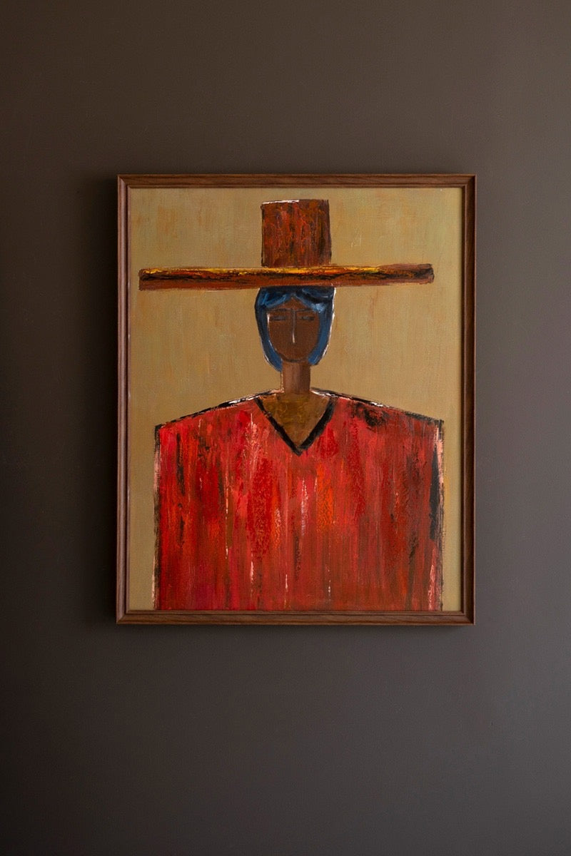 Man in Hat Framed Painting