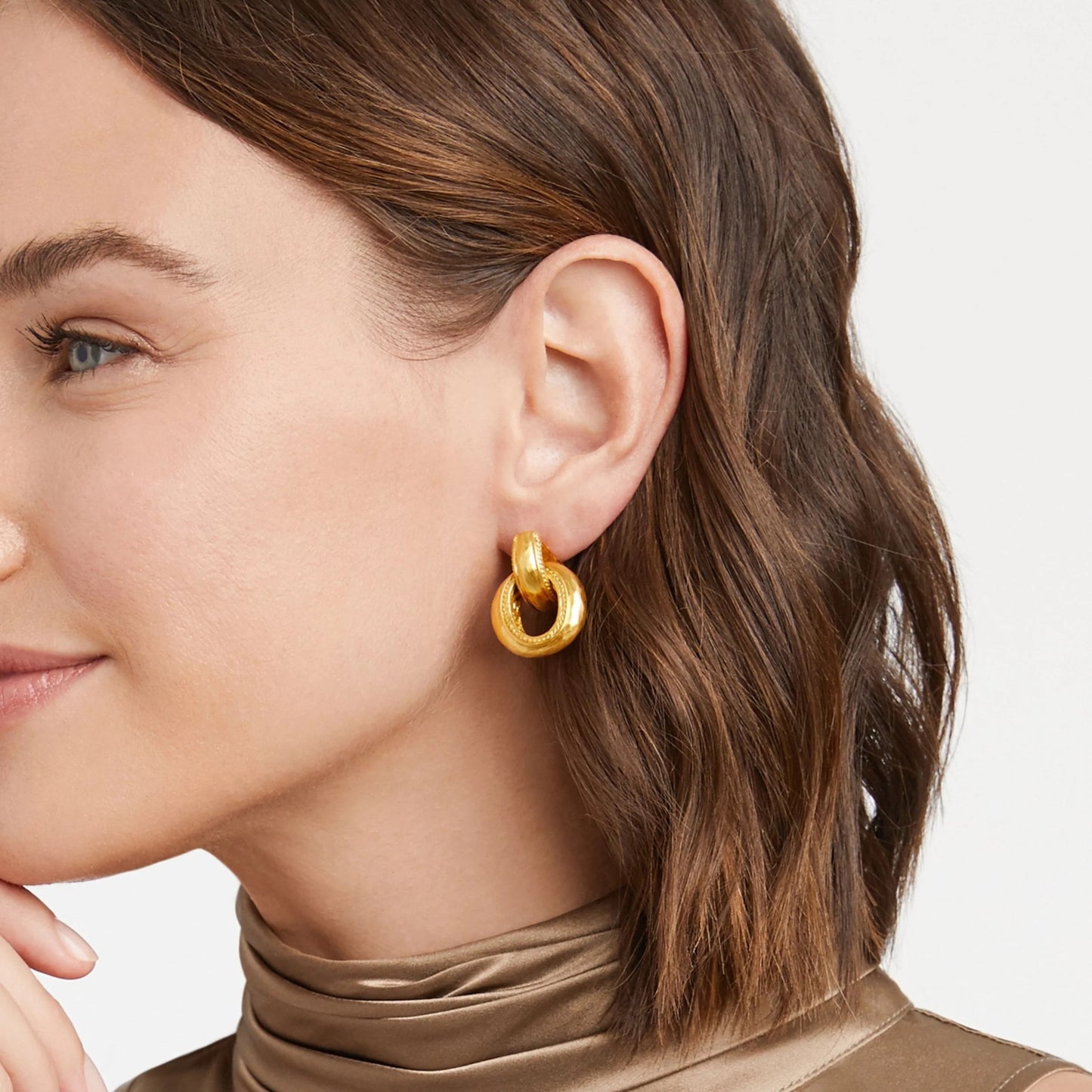 Cannes Doorknocker Earring-Gold