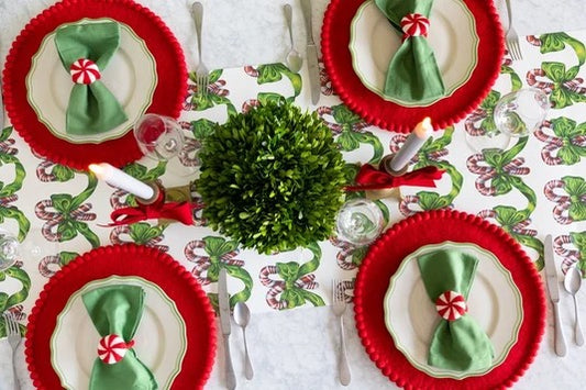Festive Candy Canes Table Runner