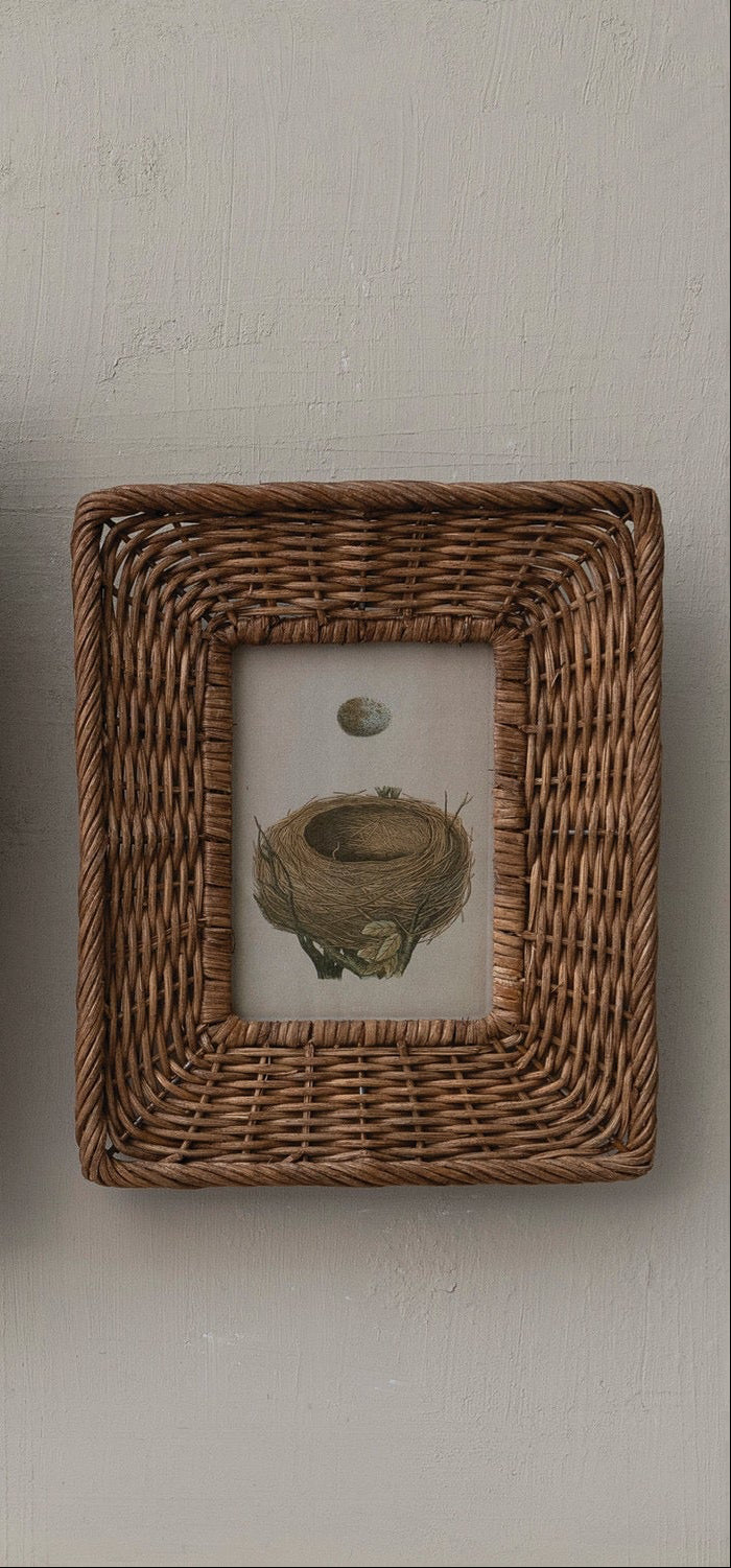 Hand-Woven Wicker Photo Frame