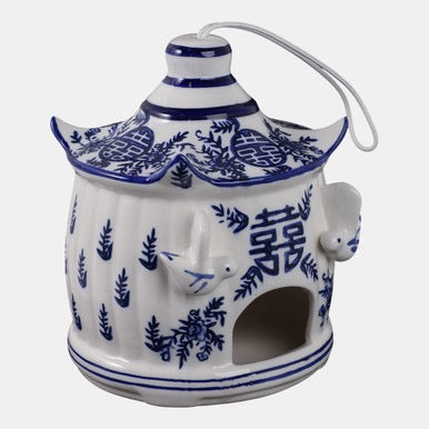 8x7" Chinoiserie Large Pagoda Bird House