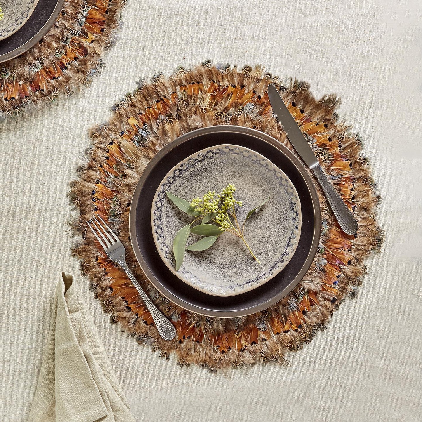 Pheasant Park Set of 6 Round Decorative Mats