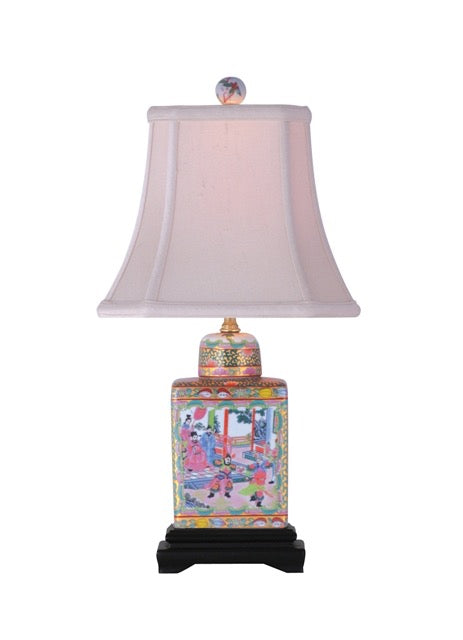 Rose Medallion Tea Jar Lamp